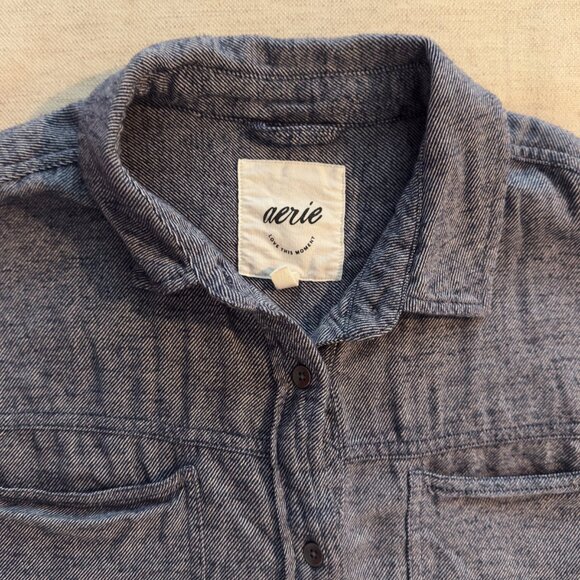 Aerie Anytime Fave Twill Shirt - 100% Cotton (Size M) - Picture 2 of 13